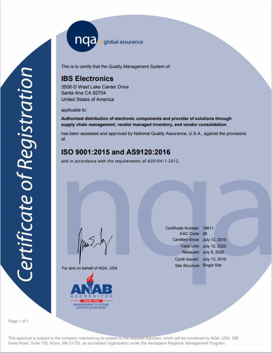 AS9120-2016 Certified