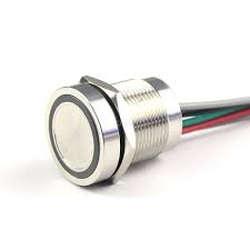 Chrome plated Basic Piezo switch front view