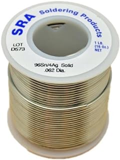 SRA Soldering Products WBSC96462 Lead Free Solid Core Silver Solder, 96/4 .062-Inch, 1-Pound Spool