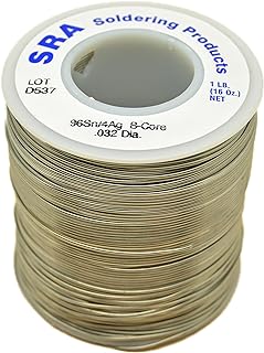 SRA Soldering Products WBC96/432 Lead Free Acid Core Silver Solder, 96/4 .032-Inch, 1-Pound Spool