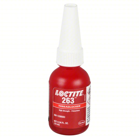 263 RED HIGH STRENGTH THREADLOCKER FOR FASTENERS UP TO 1 10 MIL BOTTLE