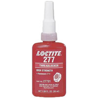 277 RED HIGH STRENGTH THREADLOCKER FOR FASTENERS UP TO 7/8 50 MIL BOTTLE